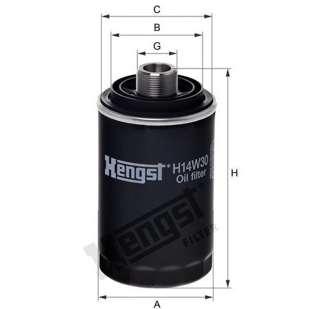 HENGST Oil Filter, H14W30 H14W30